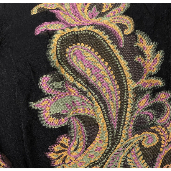 COLDWATER CREEK Midi Skirt Sz S‎ Black Sheer Layered Paisley Whimsigoth Vamp EUC - Picture 4 of 9